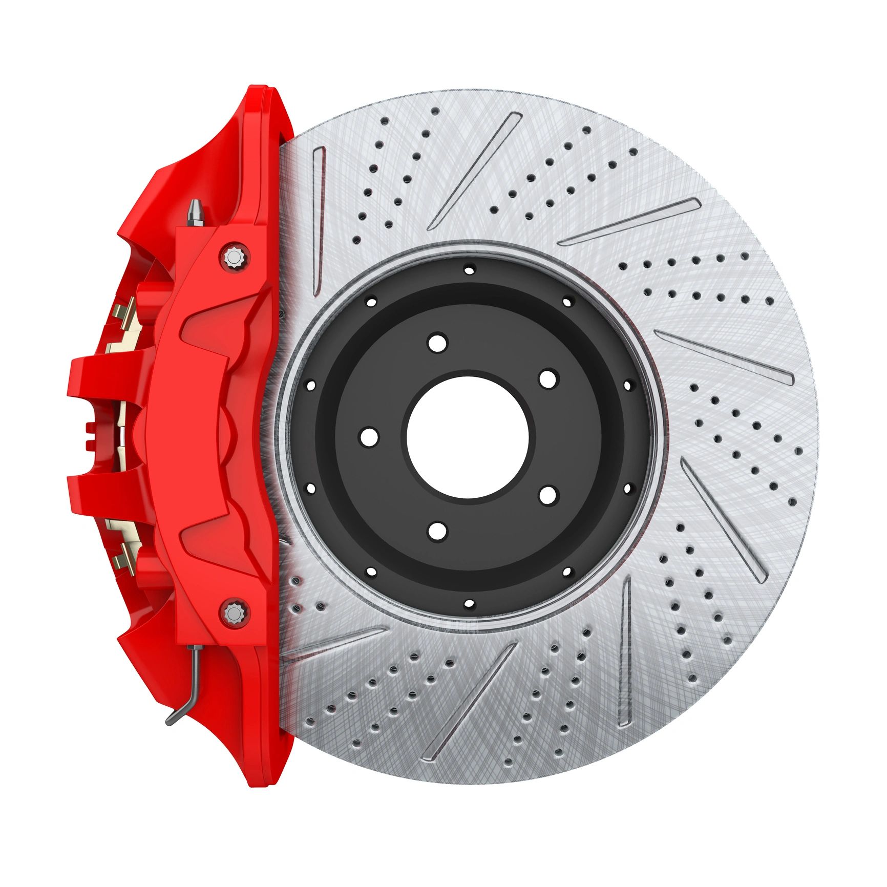 Ceramic brake pads set on a white background