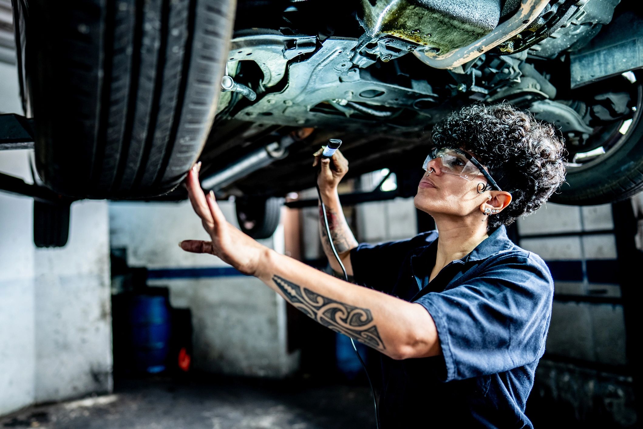 Mechanic working in a repair shop